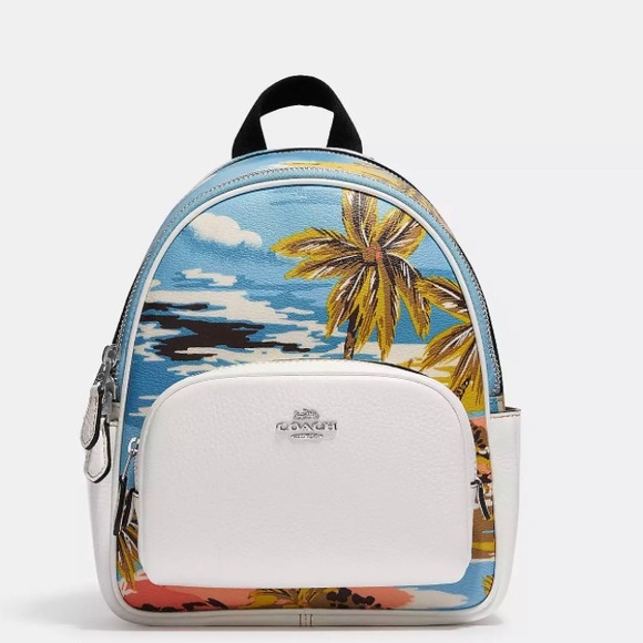 Coach Mini Court Backpack With Hawaiian Print NWT - Picture 5 of 8